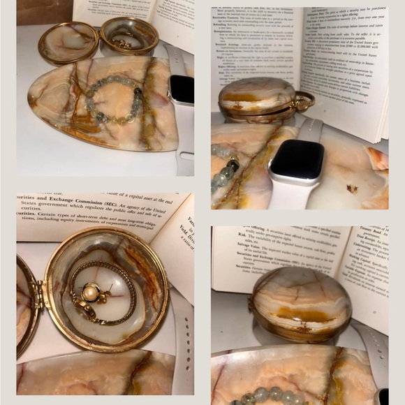 Marble Jewelry Box & Jewelry Plate